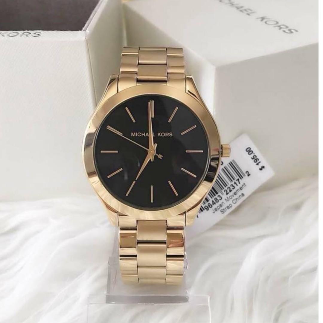 Michael Kors Slim Runway Black Dial 