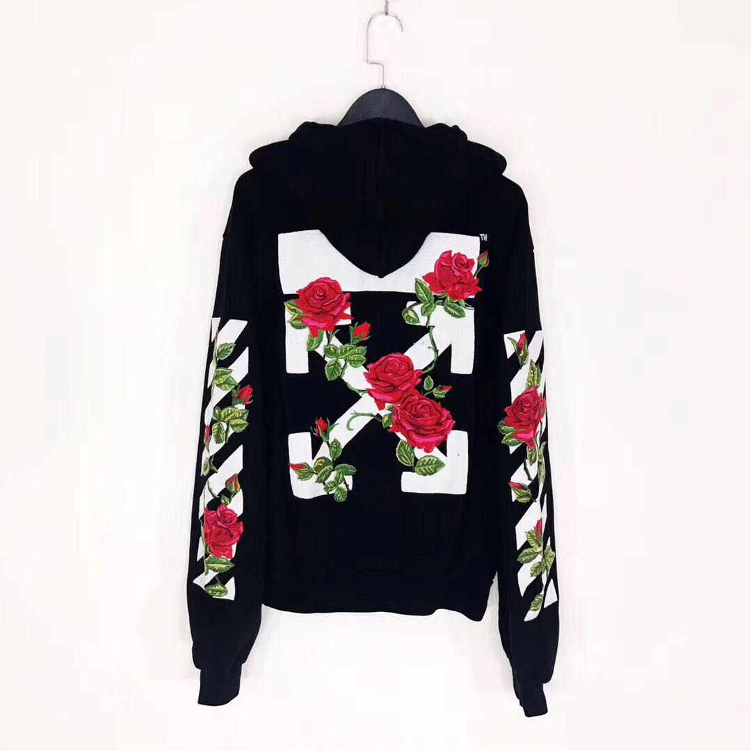 rose off white hoodie