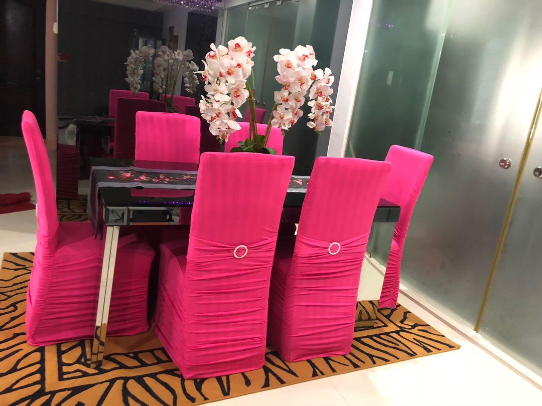 pink chair covers