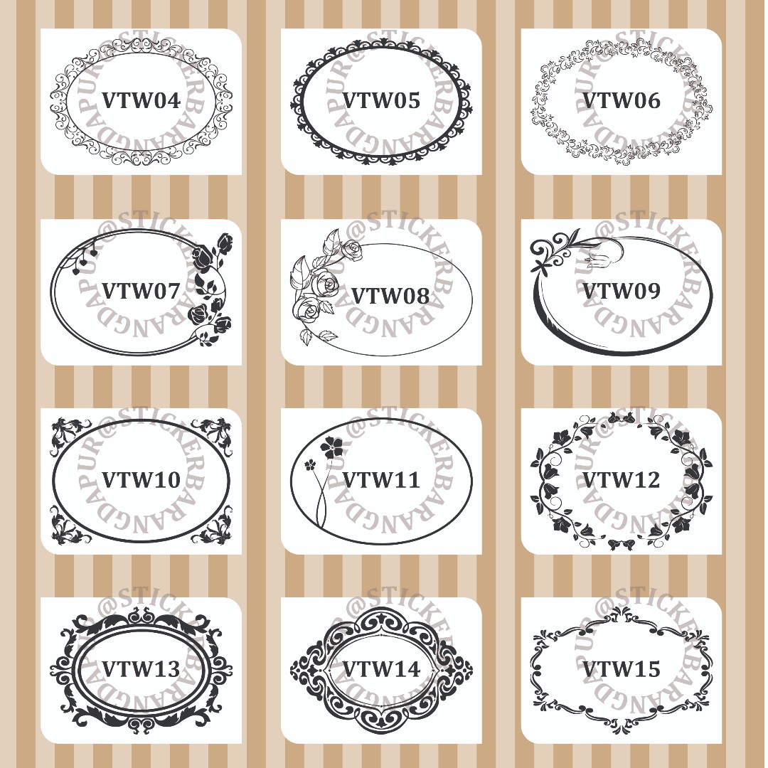 Sticker Barang Dapur Kalis Air Oval Frame Kitchen Appliances On Carousell