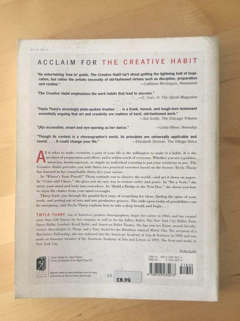 The Creative Habit Learn It And Use It For Life By Twyla Tharp