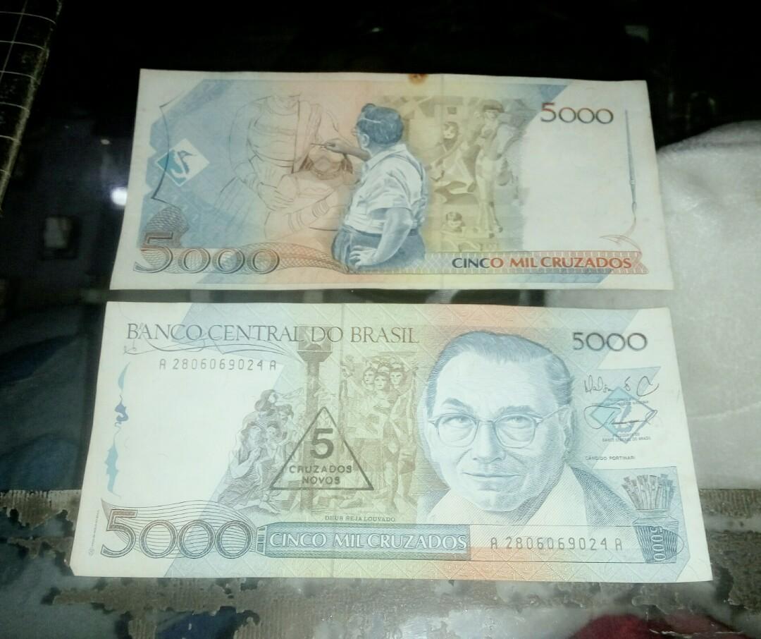 Uang Brazil 5000 Cinco Mil Cruzados Info Terkait Uang