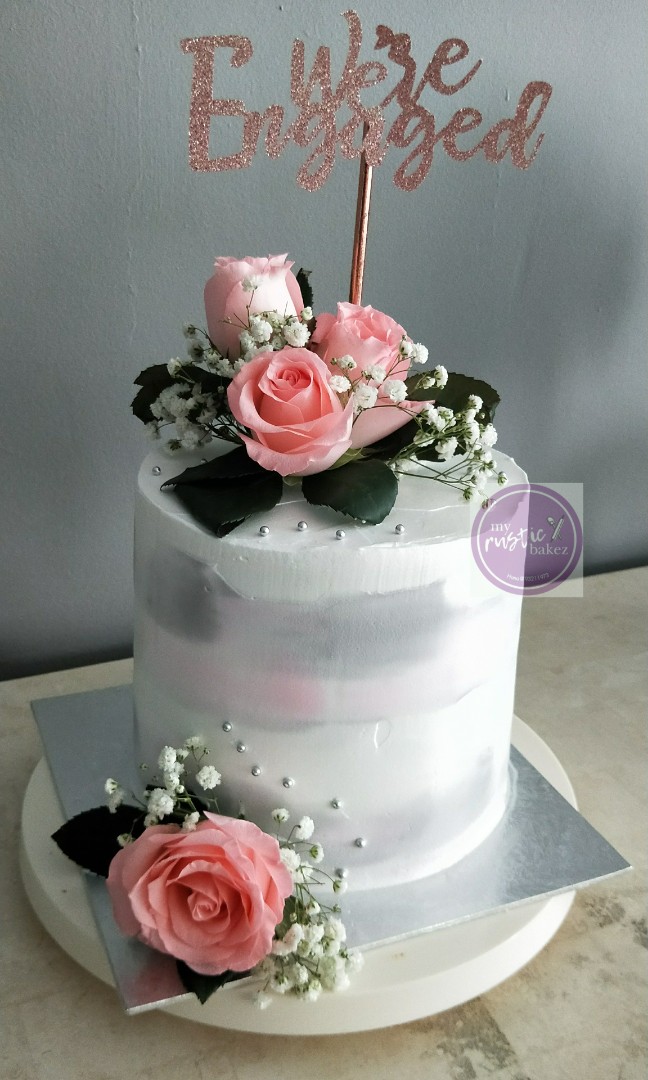 Wedding Engagement Cakes Food Drinks Baked Goods On Carousell