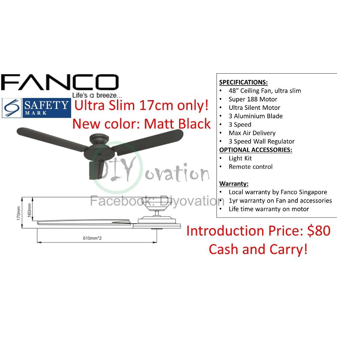 Wholesale Price Fanco Ffm 3000 Low Ceiling Hdb Bto Ceiling Fan