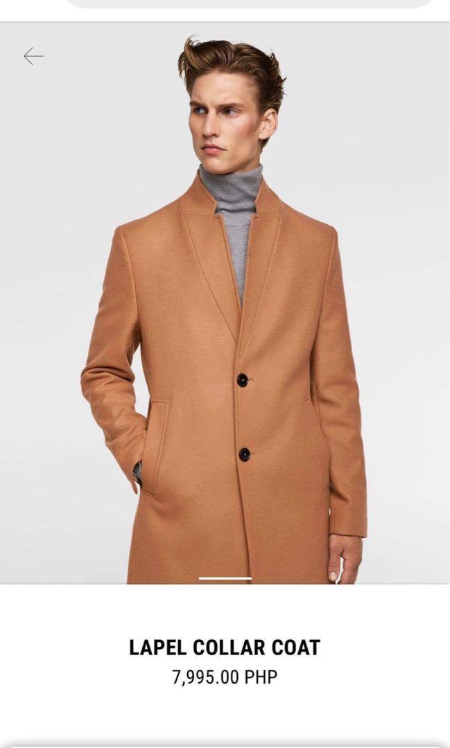 Zara Lapel Collar Trench Coat, Men's Fashion, Coats, Jackets and
