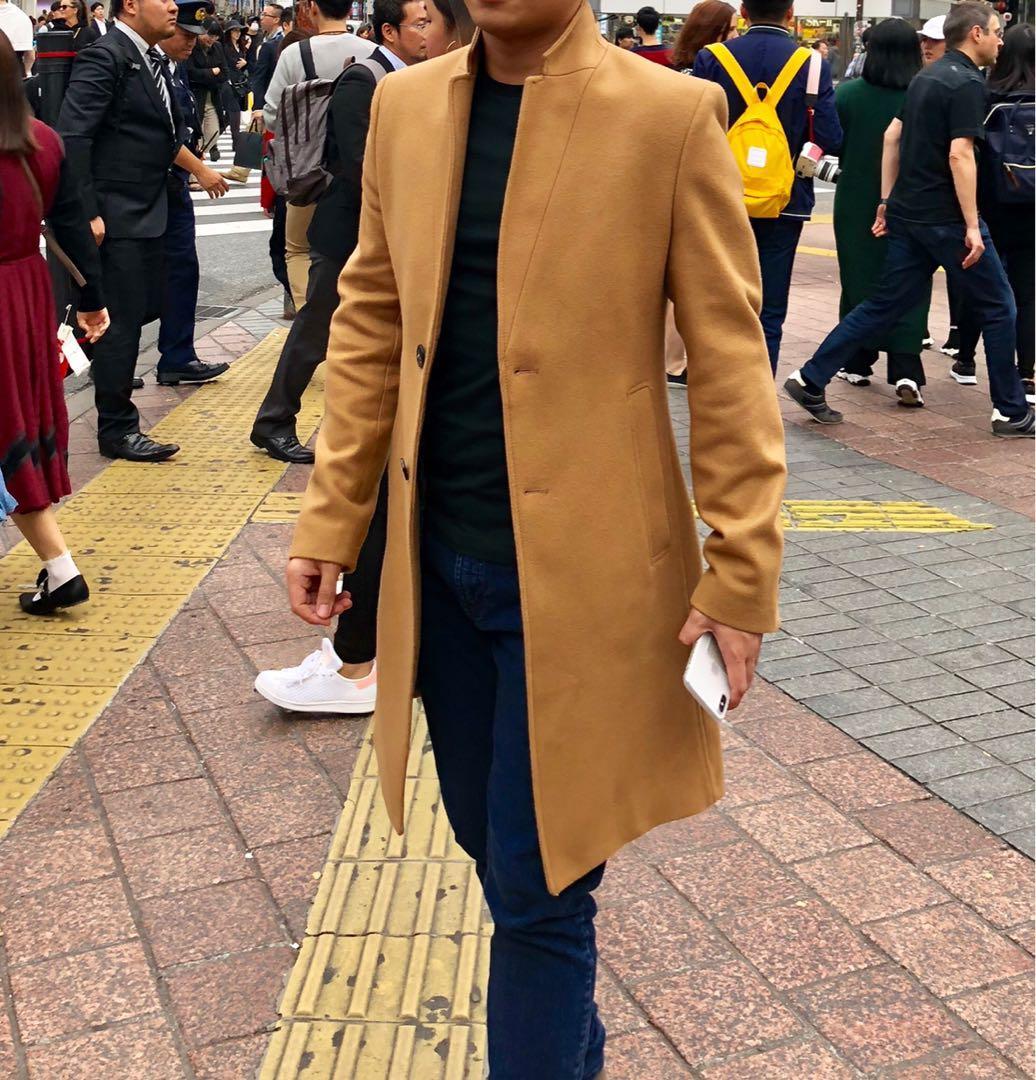 Zara Lapel Collar Trench Coat, Men's Fashion, Coats, Jackets and