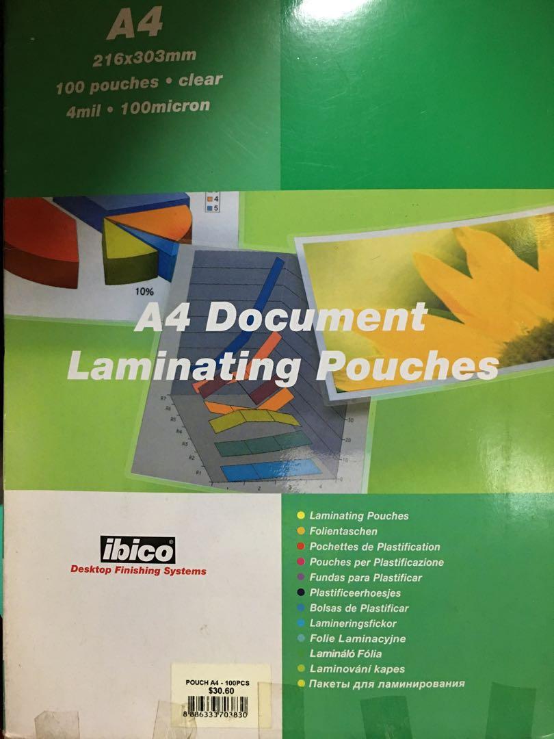 A4 Laminating Pouches, Hobbies & Toys, Stationery & Craft, Stationery