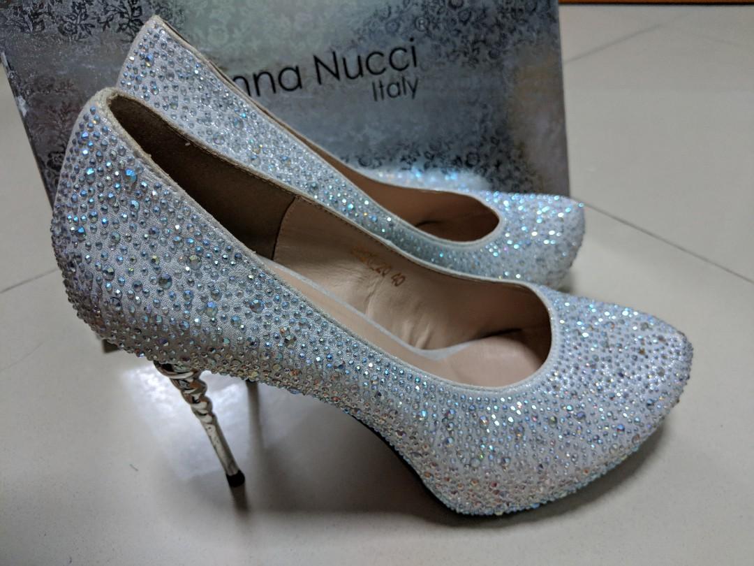 glitter bridal heels