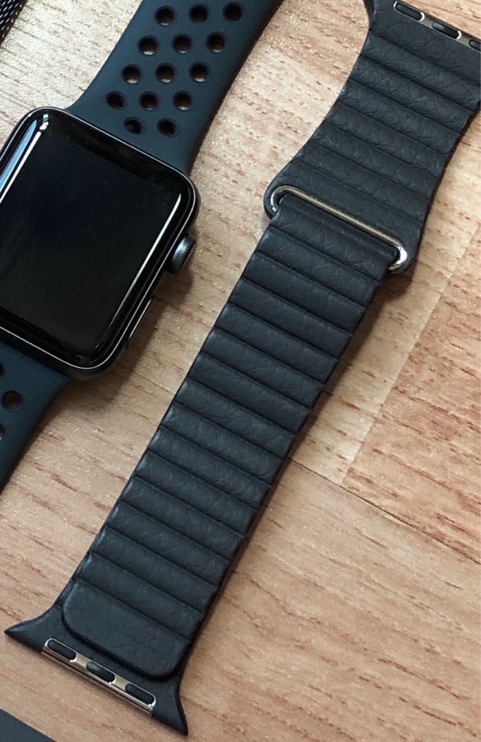 Apple watch leather loop charcoal grey discount