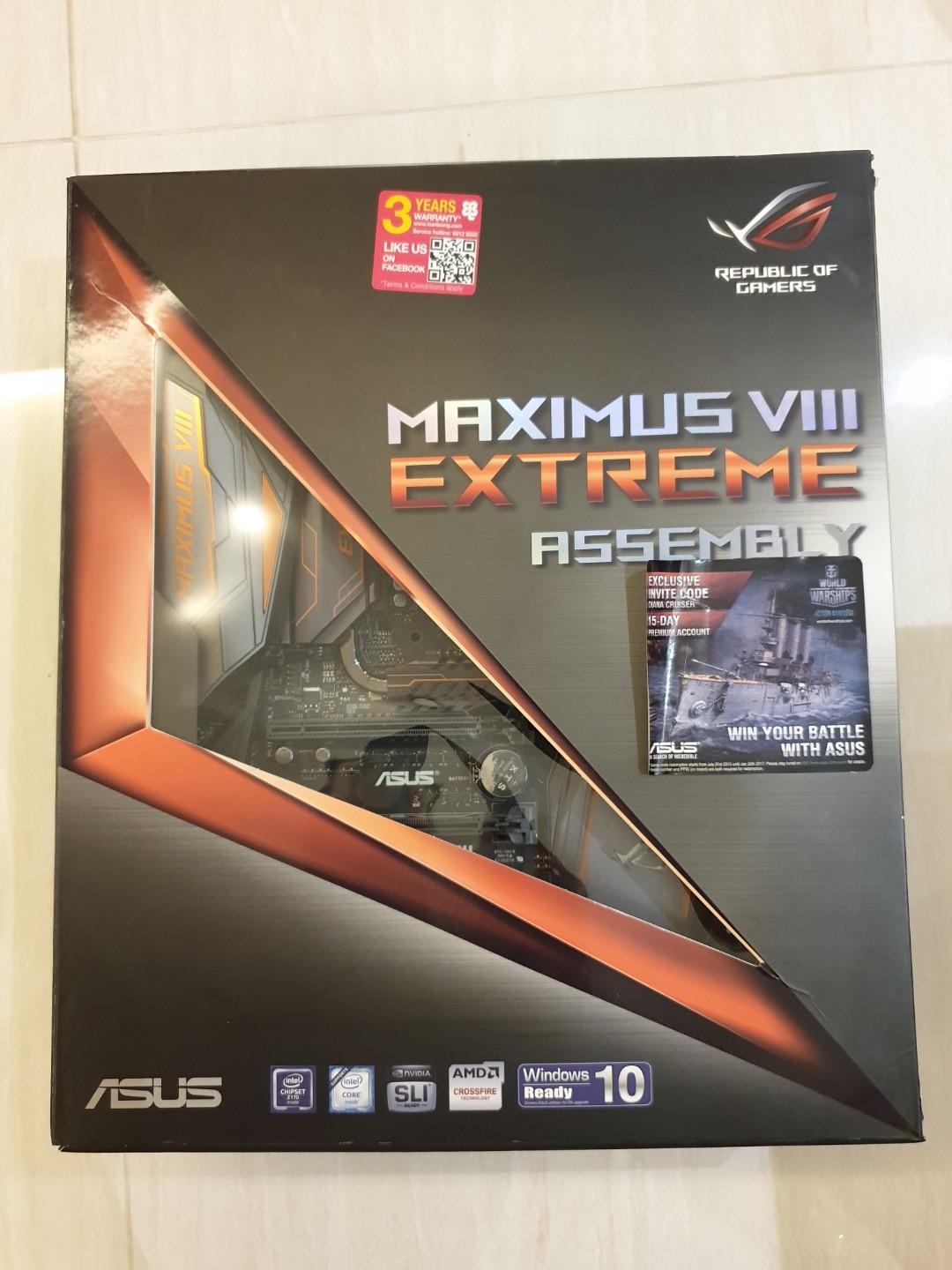 Asus Rog Maximus Viii Extreme Assembly Electronics Computer Parts Accessories On Carousell