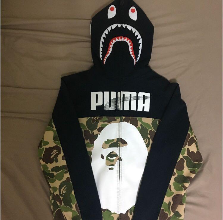 Bape x puma collab shark hoodie