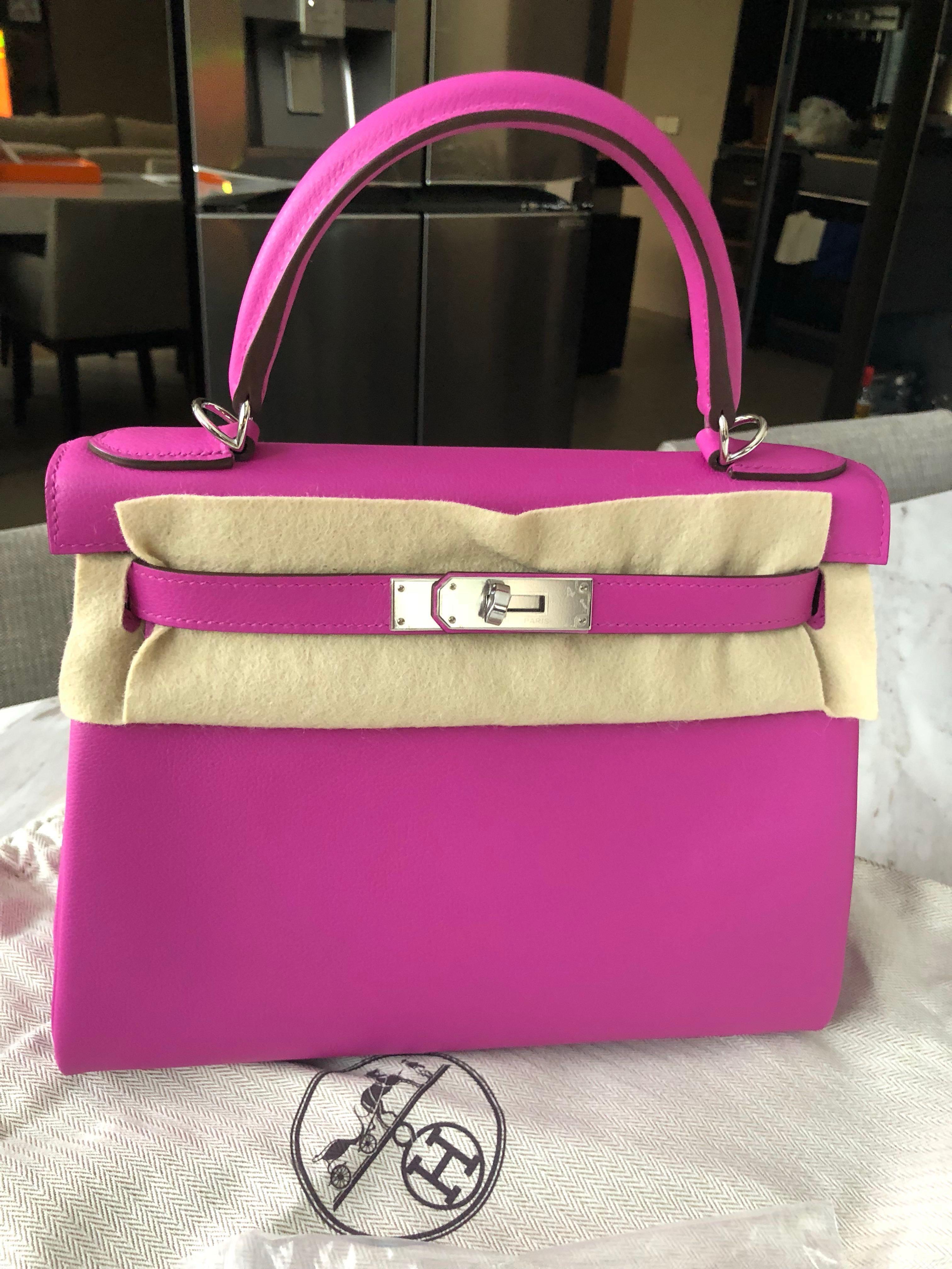 Hermes L3 Rose Purple Mini Kelly II 20 Epsom Palladium Hardware