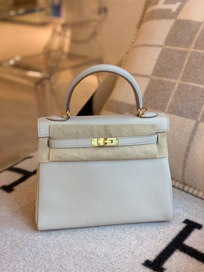 Hermes Kelly 25 Retourne Bag Beton Togo Leather with Gold Hardware