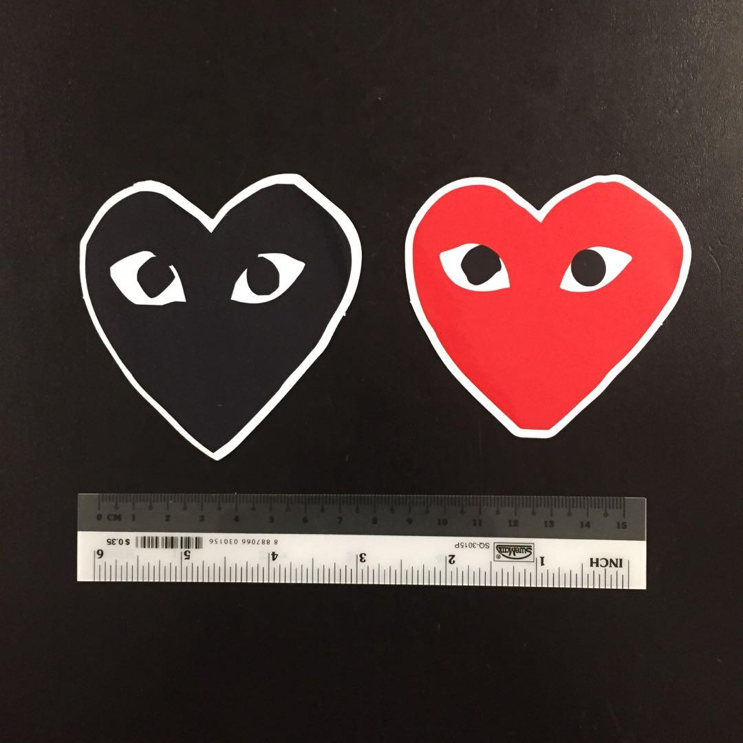 Cdg Heart Logo Waterproof Luggage Laptop Stickers Design Craft