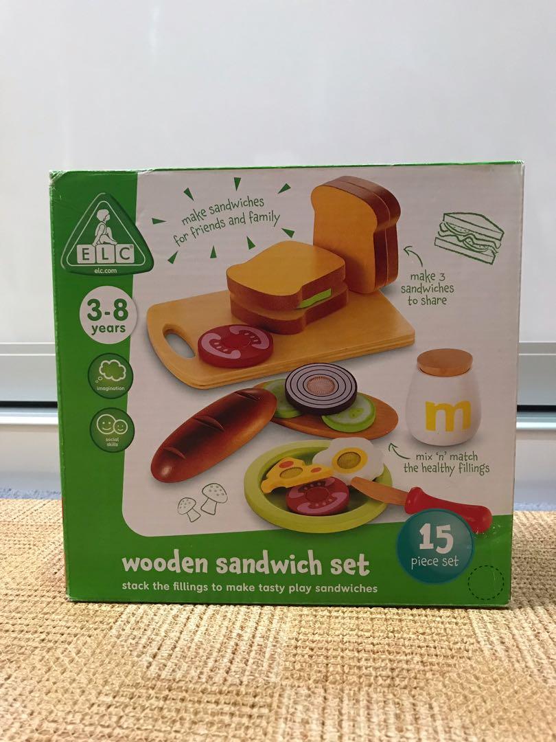 wooden sandwich set