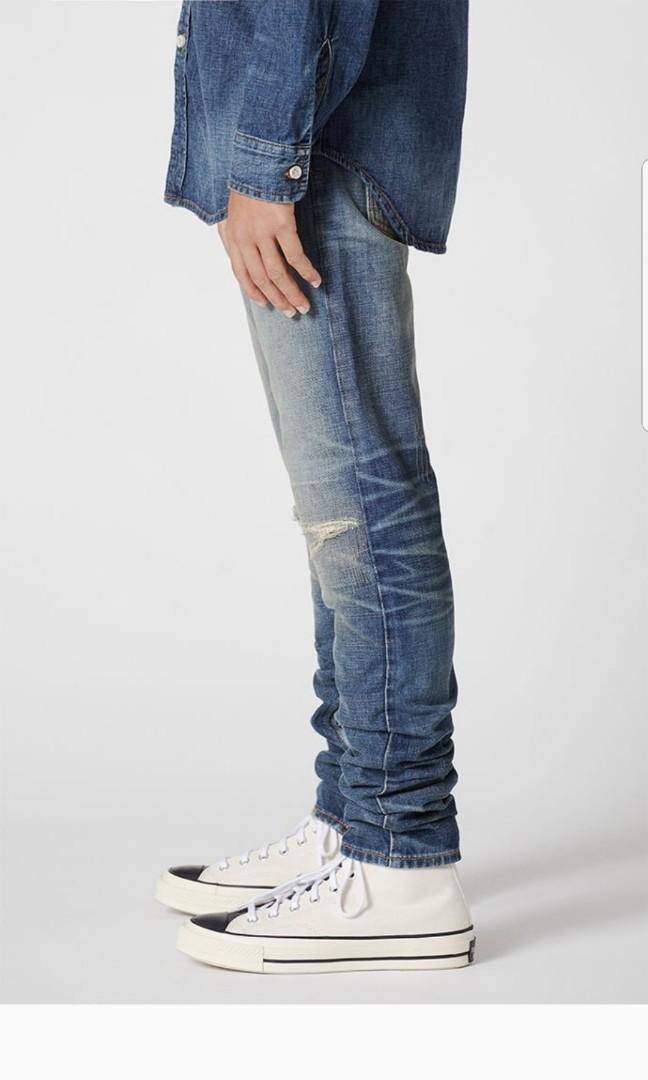 Fog fear of god essentials skinny taper jeans w30, 男裝, 褲＆半截