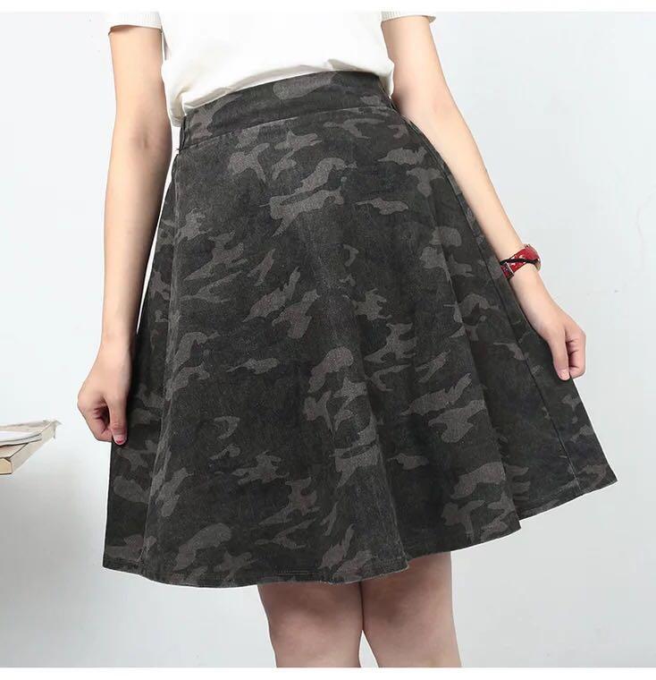 army jean skirt