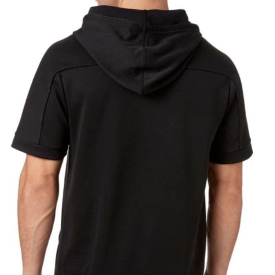 reebok men's double knit short sleeve hoodie