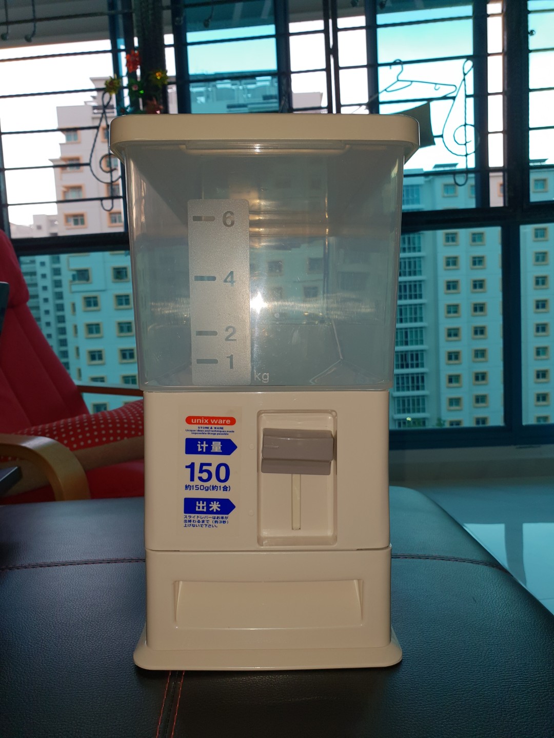 Asian Rice Dispenser Japanese Design Automatic Rice Dispenser Storage (8kg), Furniture ...