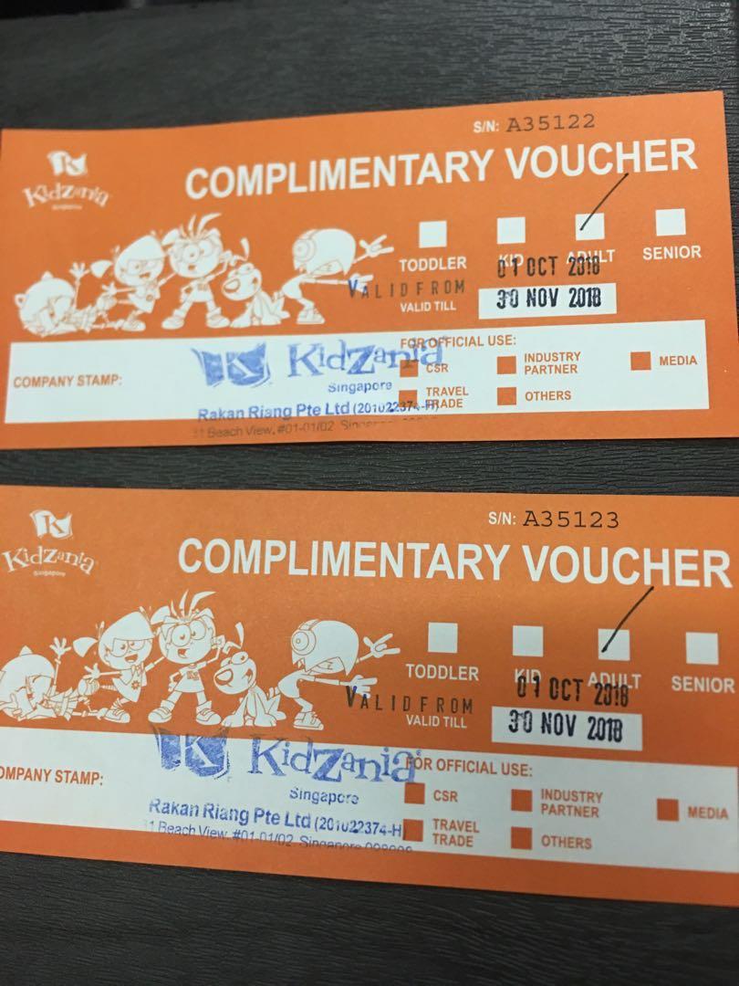 Kidzania Adult Ticket ( 1 pair ), Tickets & Vouchers, Vouchers on Carousell