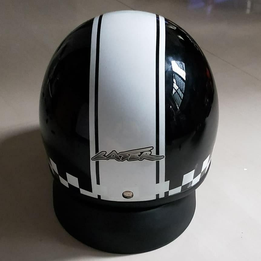 Laser Half Helmet (XL Size), Motorcycles, Motorcycle Accessories on Carousell