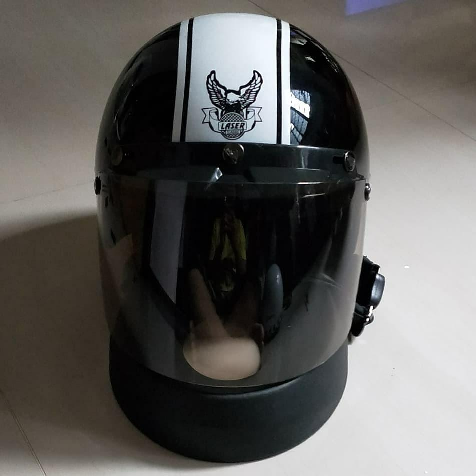 Laser Half Helmet (XL Size), Motorcycles, Motorcycle Accessories on Carousell