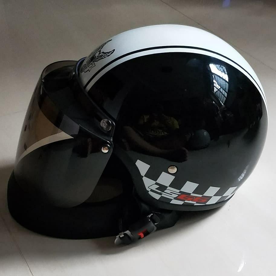 Laser Half Helmet (XL Size), Motorcycles, Motorcycle Accessories on Carousell