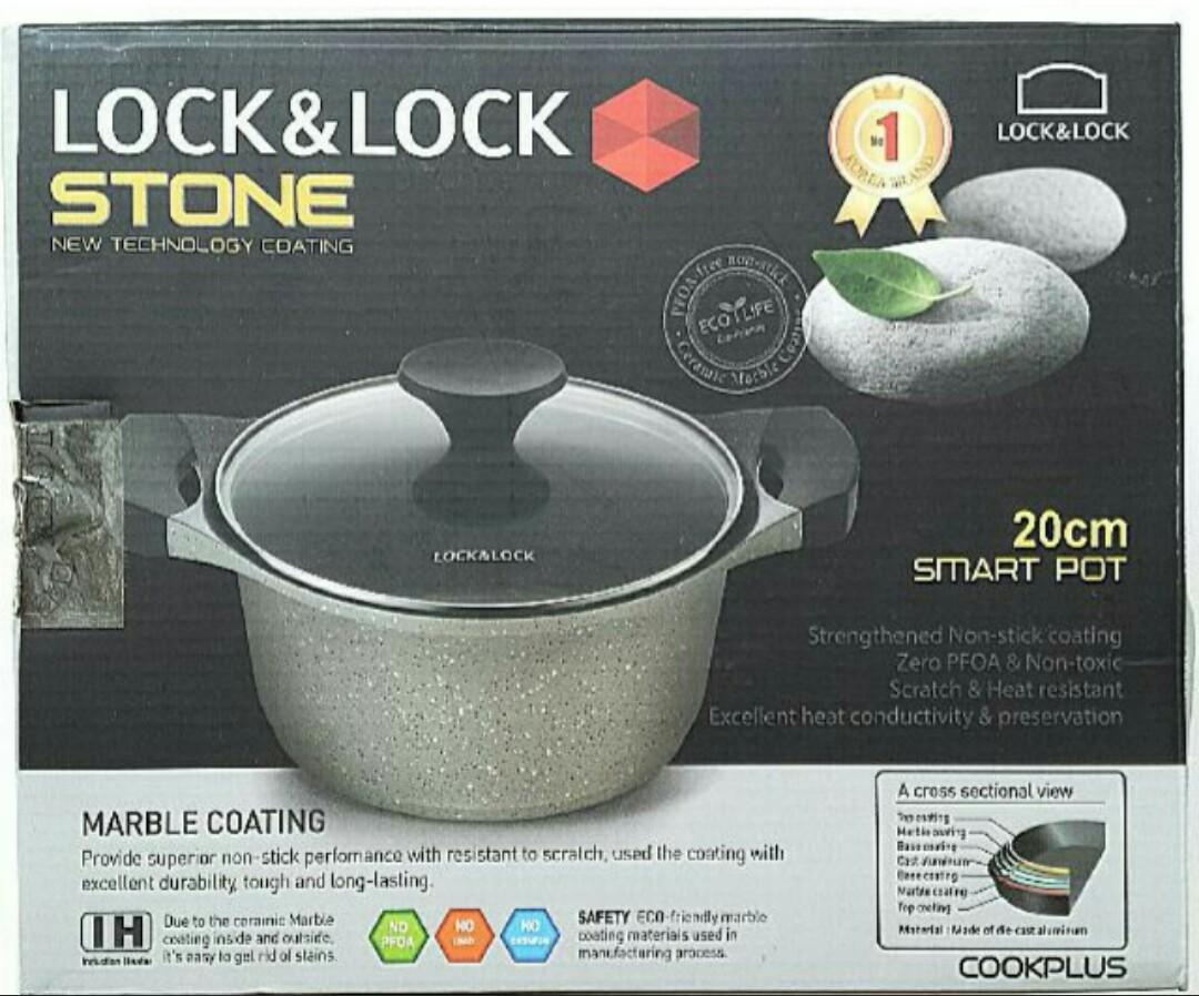 lock lock cookplus marble stone 20cm smart pot