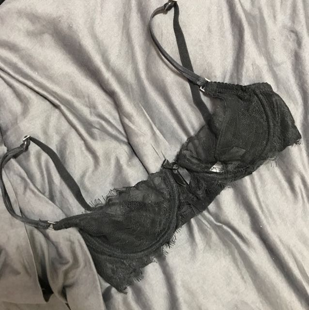black balconette bralette