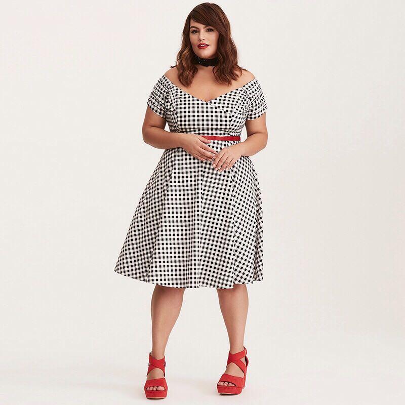 checkered dress plus size