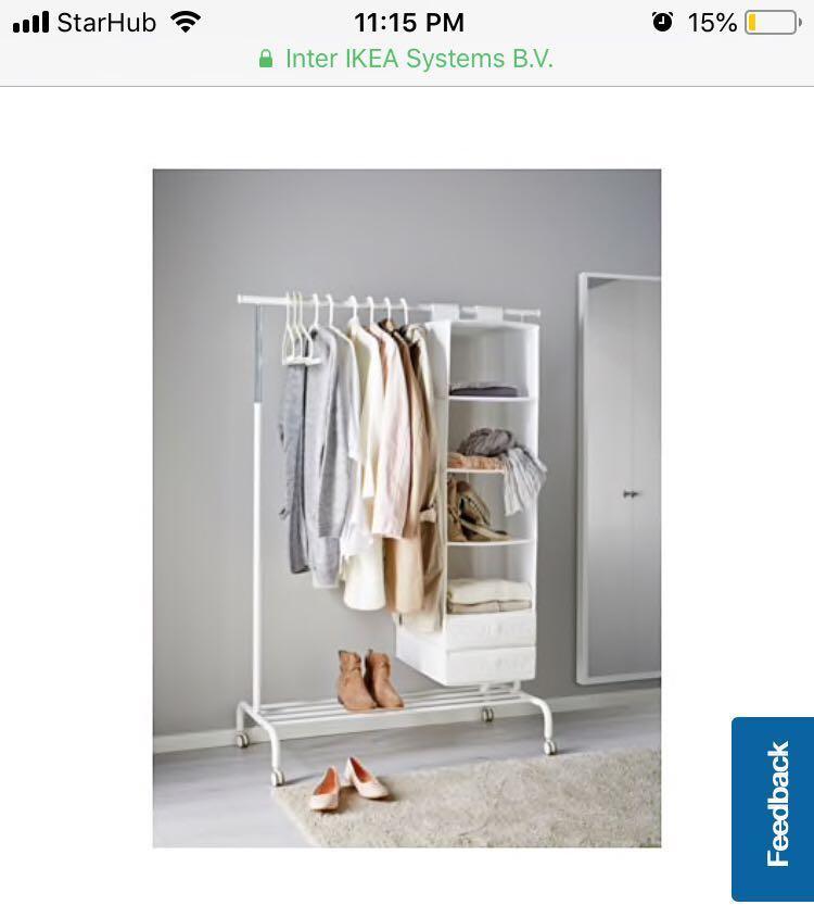 Rigga Clothes Rack White with Skubb Compartments Furniture Home Living Home Improvement Organisation Storage Boxes Baskets on Carousell