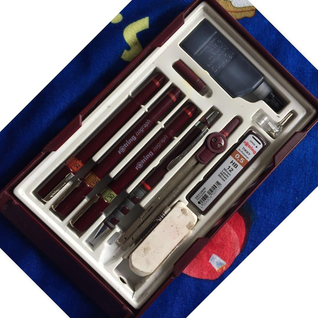 Rotring Isograph Technical Drawing Pen Master Set Design Craft Craft Supplies Tools On Carousell Drawing pens offer great precision, shading, and coloring capabilities. rotring isograph technical drawing pen