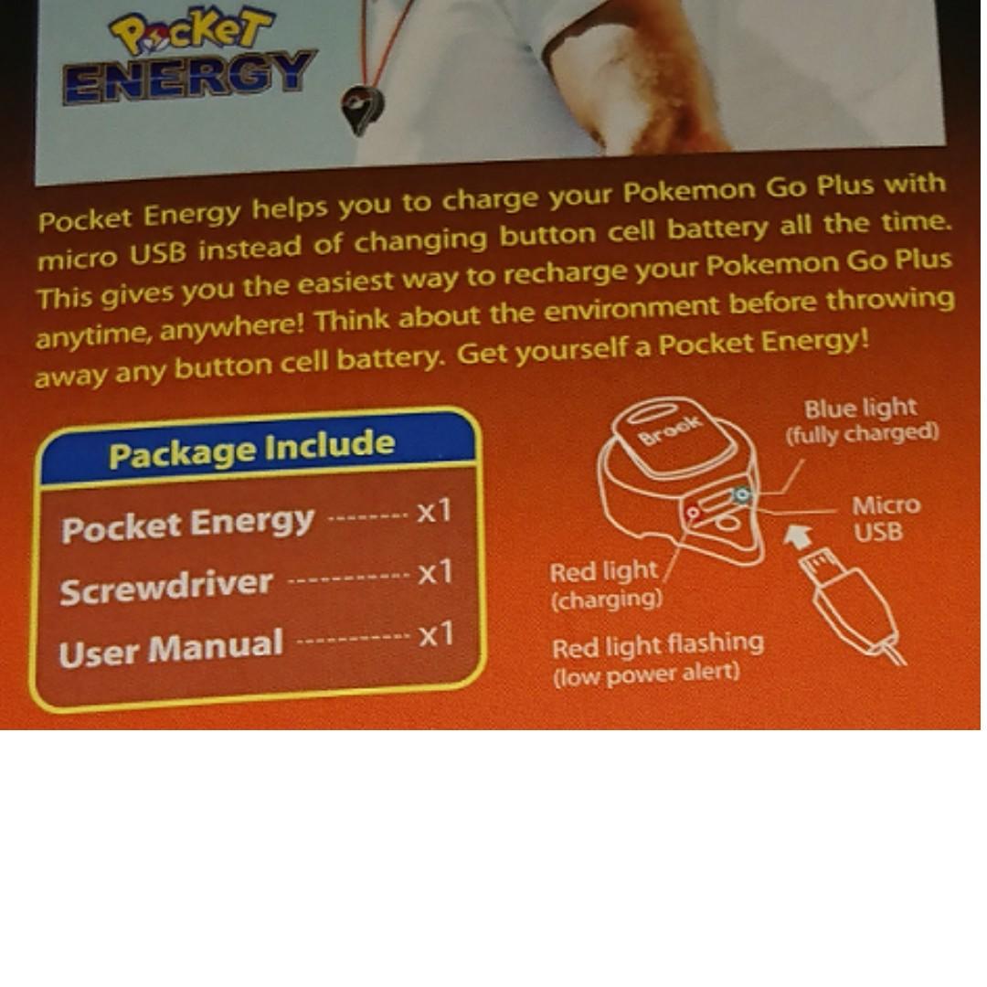 Sg Seller Brook Design Pocket Energy For Pokemon Go Plus Video Gaming Gaming Accessories On Carousell