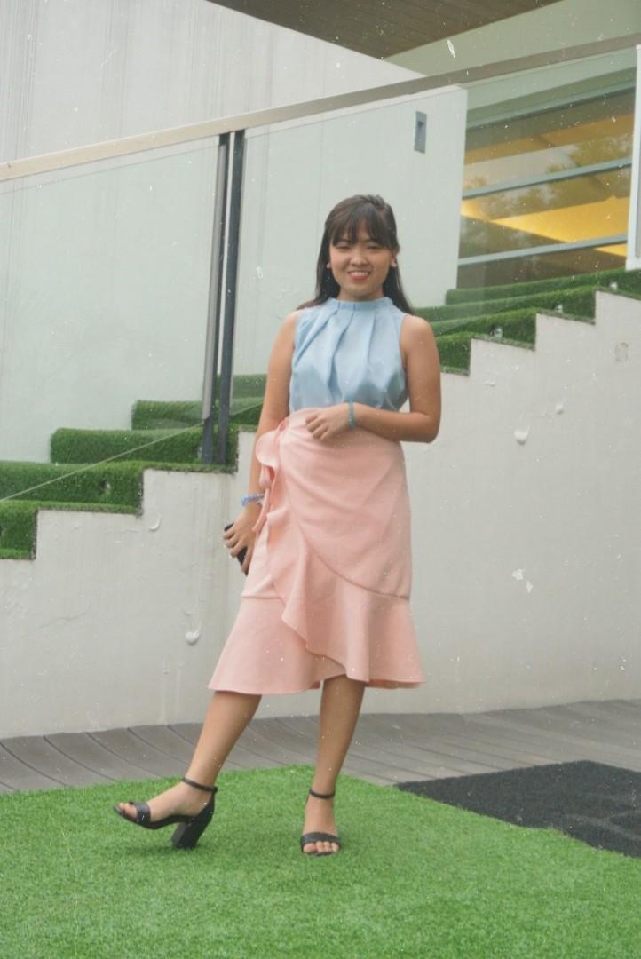 wrap around skirt outfit