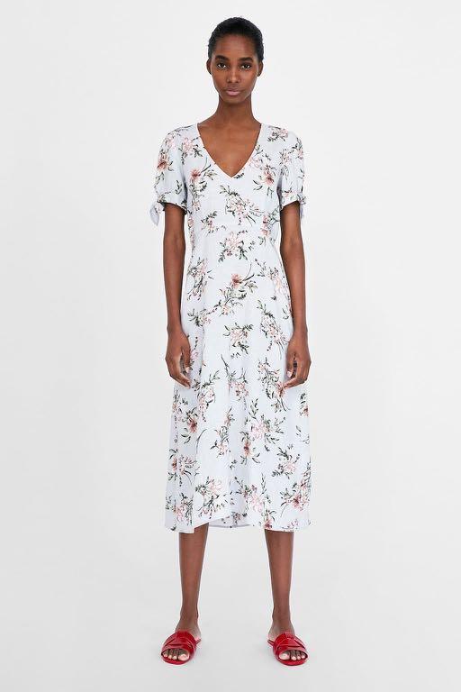 zara linen midi dress