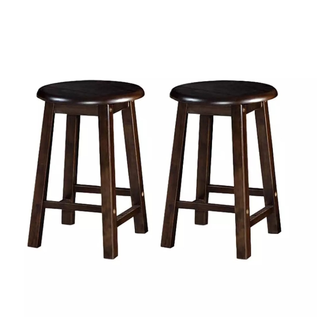 18 Inch Rounded Wooden Bar Stool 2 Units Rumah Perabot Perabot