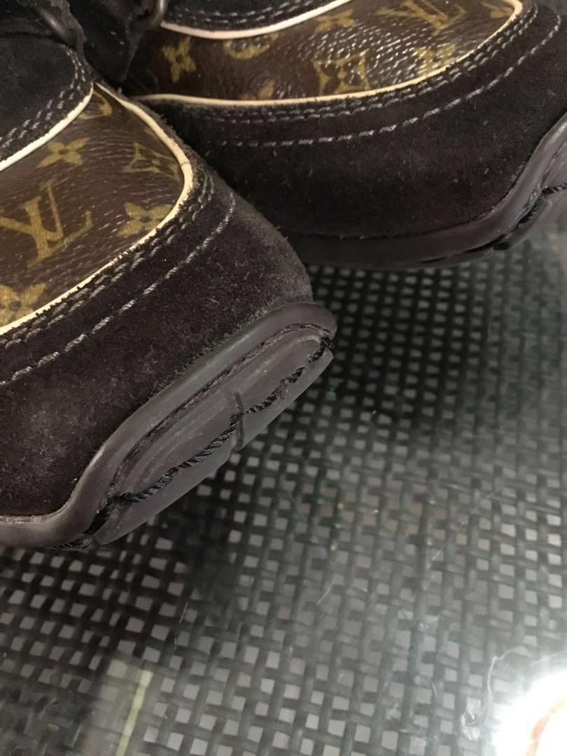 Louis Vuitton Suede Patent Monogram Speeding Velcro Sneakers – Treasures  From Angels