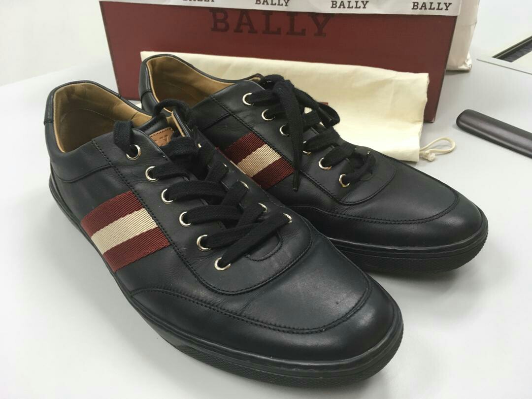bally black calf plain