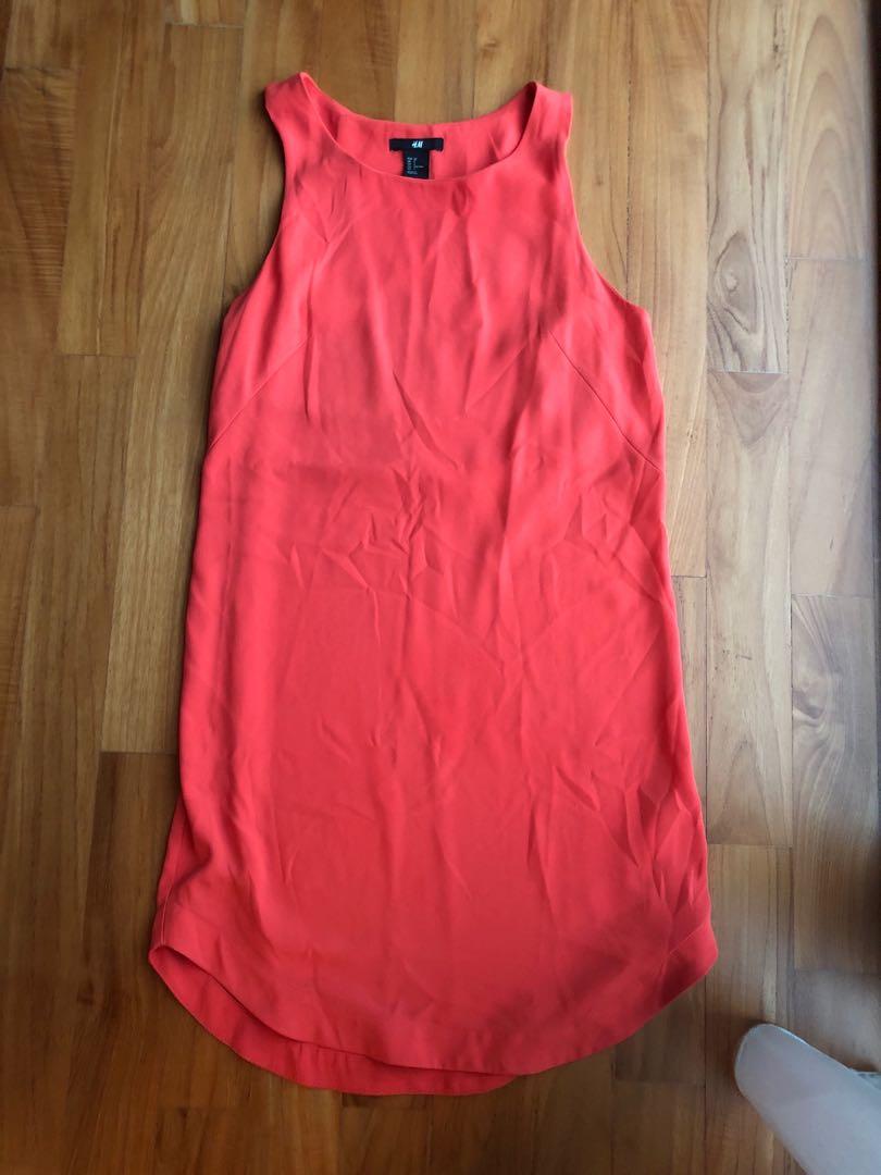 h&m burnt orange dress