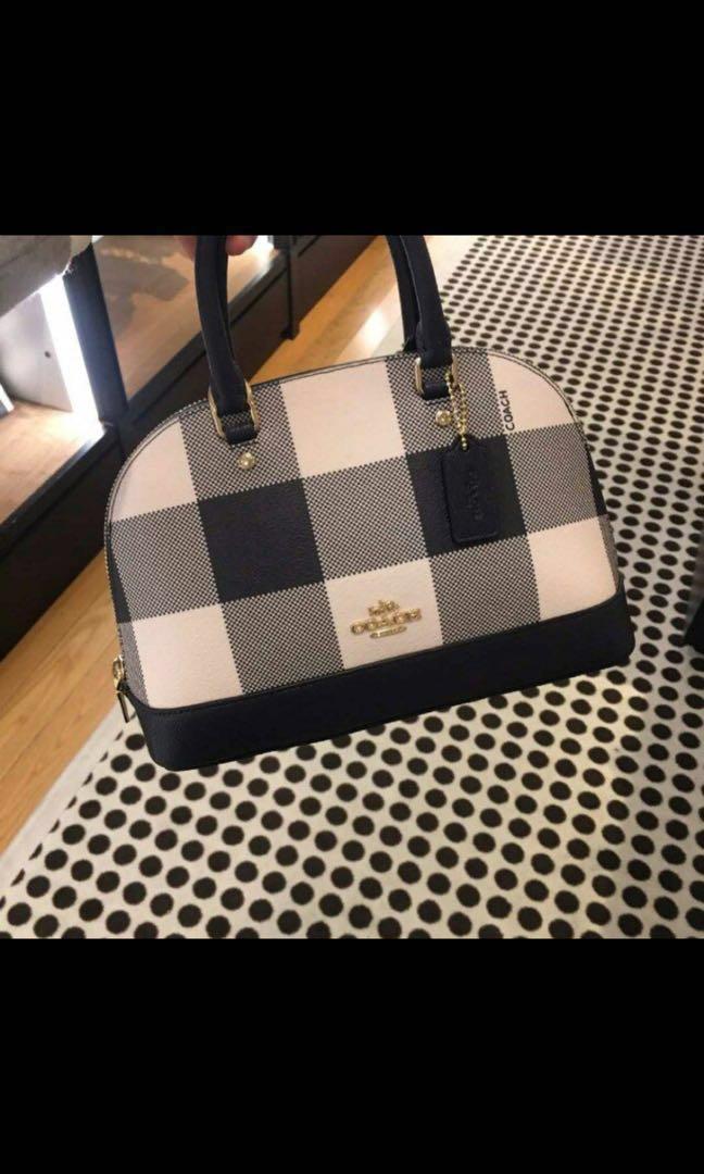 buffalo plaid purse coach