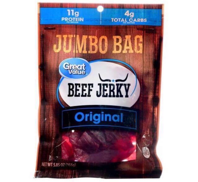 Great Value Beef Jerky 5.85oz/165.84gram per pack , Food & Drinks