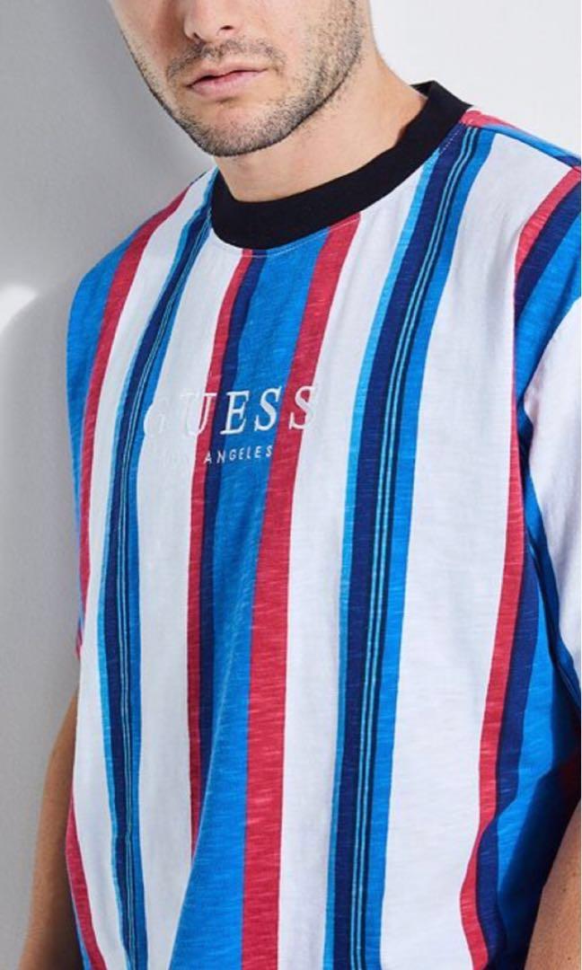 GUESS ORIGINALS OVERSIZED SAYER STRIPED TEE Men s Fashion Tops Sets Tshirts Polo Shirts on Carousell