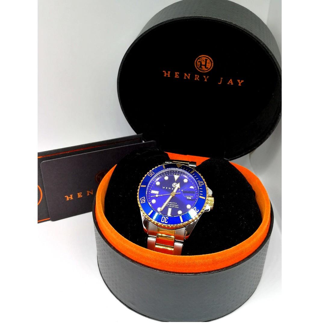 Henry Jay Blue Gold Aquamaster Watch Submariner homage No Trades