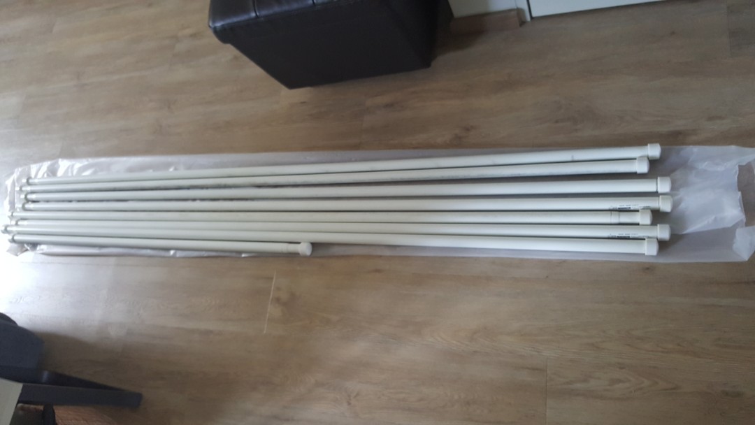 Ikea Adjustable Curtain Rods With Caps 7 Longs 1 Short