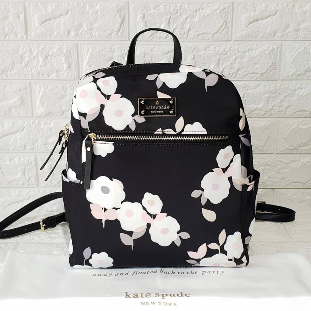 Kate Spade Blake Ave Floral Print Backpack Black