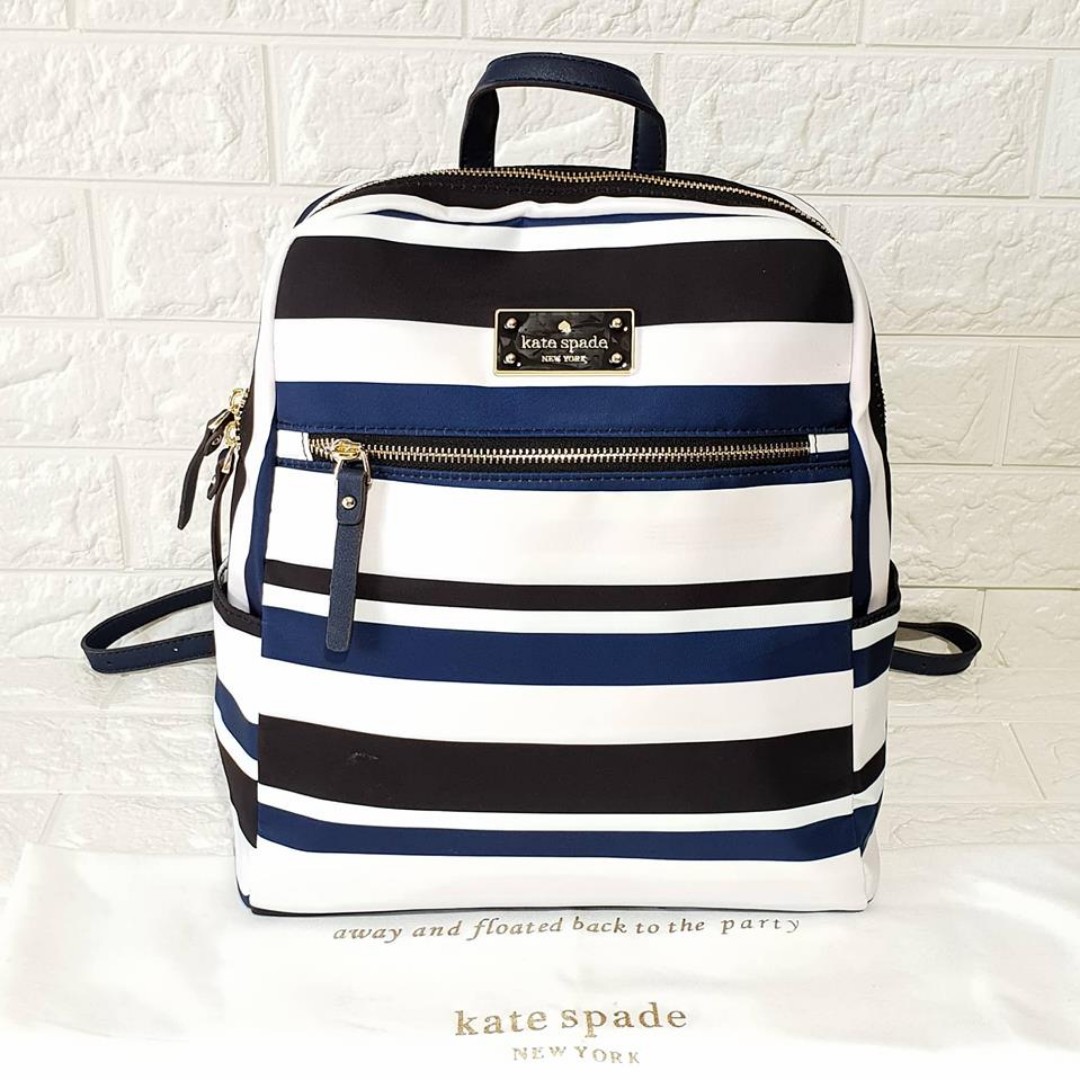 Kate Spade Blake Ave Stripes Backpack White