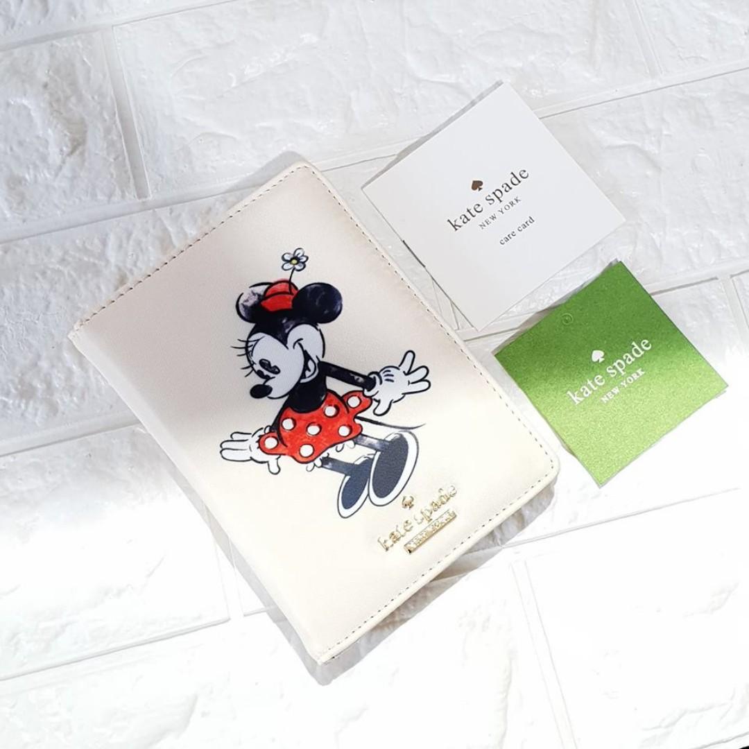 Kate Spade Lyla Minnie Mouse Passport Holder Beige, Women's Fashion, Bags & Wallets, Wallets