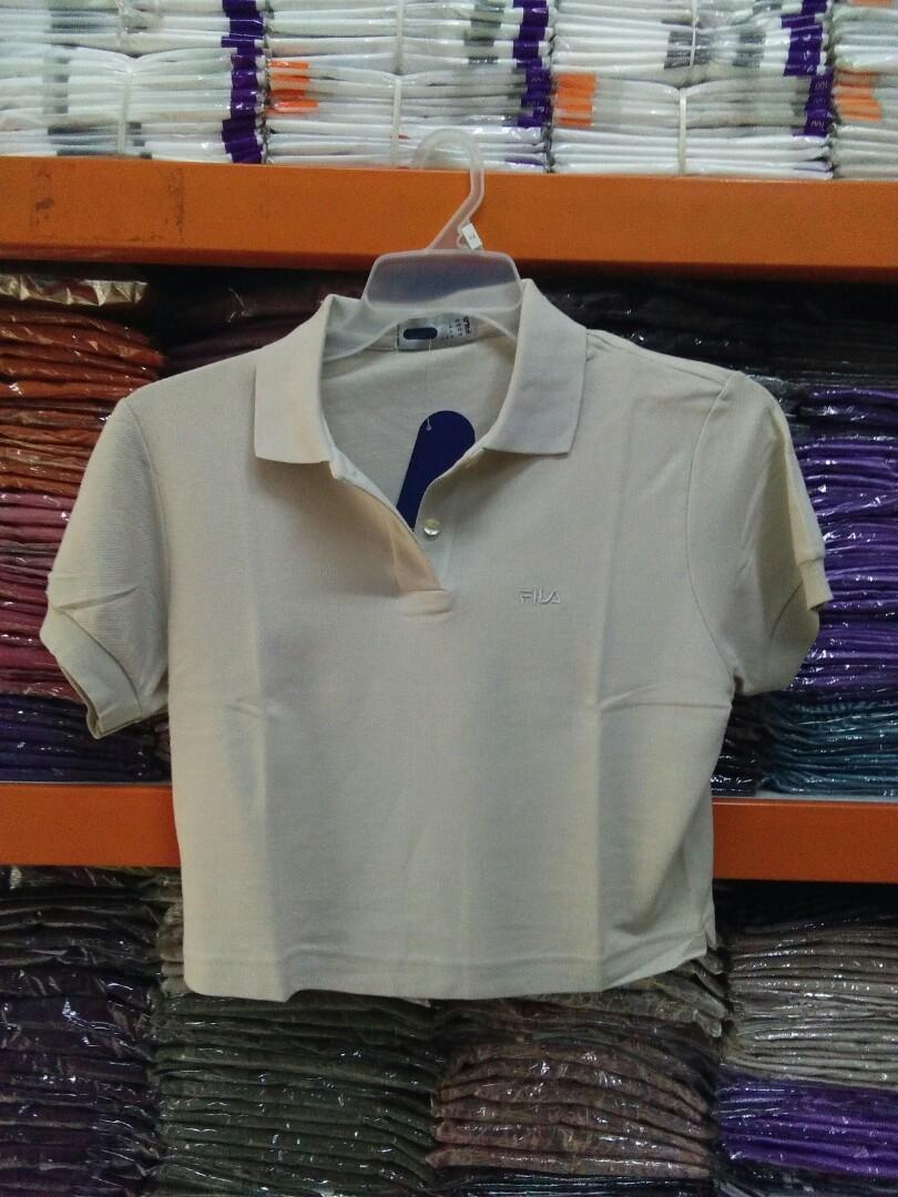 Korean Fila crop top polo