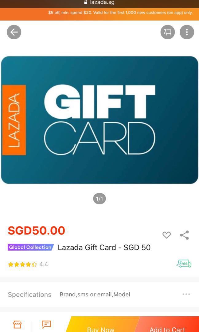 Lazada gift card, Tickets & Vouchers, Vouchers on Carousell