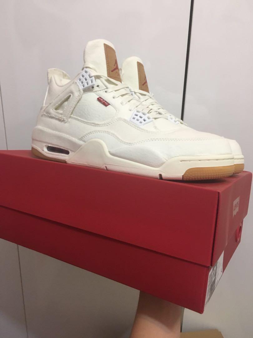 Levi s Jordan 4 White Men s Fashion Footwear Sneakers on Carousell